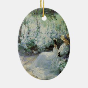 Köstliche Einsamkeit von Frank Bramley, Vintage Ar Keramik Ornament