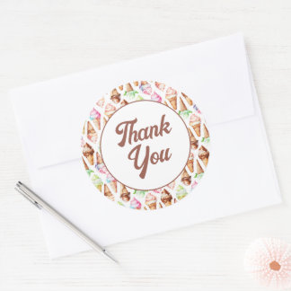 Köstliche Eiscremekonen Runder Aufkleber