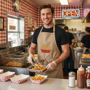 Köstliche französische Fries Retro Fast Food Schürze