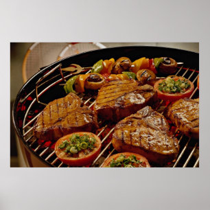 Köstliche Grillsteaks Poster