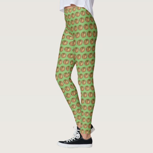 Köstliche Knirschen Spinach Jüdische Deli-Küche Leggings (Links)