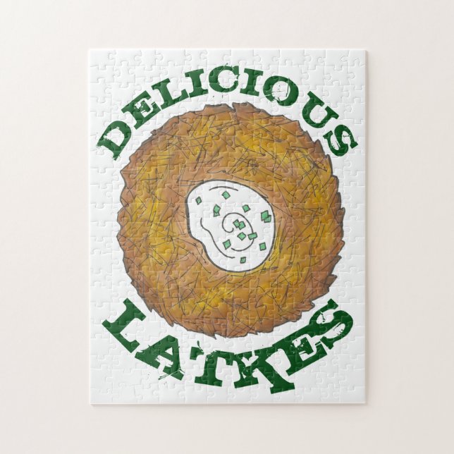 Köstliche Latkes Potato Pancakes Hanukkah Küche Puzzle (Vertikal)