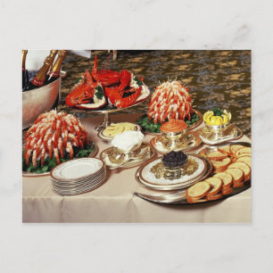 Köstliche Meeresfrüchte und Vorspeisen Postkarte