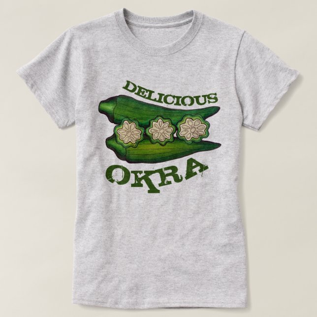 Köstliche Okra Pods Südliche Küche T-Shirt (Design vorne)