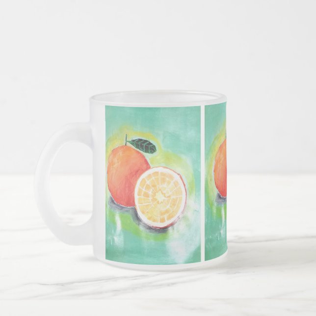 Köstliche Orange Mattierte Tasse (Links)