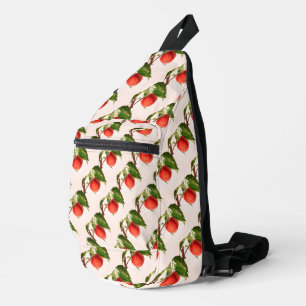 Köstliche Pfirsich in einer Zweigbildarstellung Crossbody Bag
