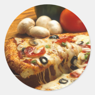 Köstliche Pizza Runder Aufkleber