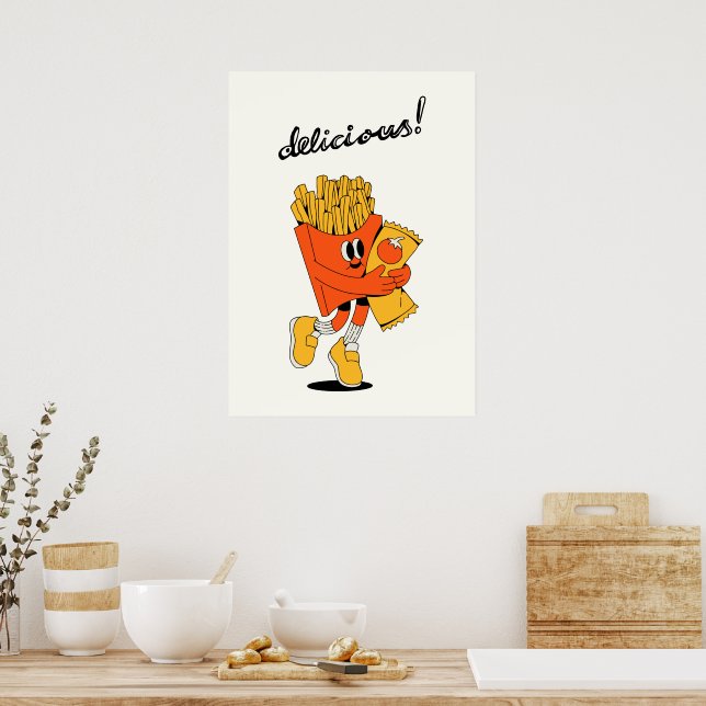 Köstliche Pommes Frites Poster (Küche)