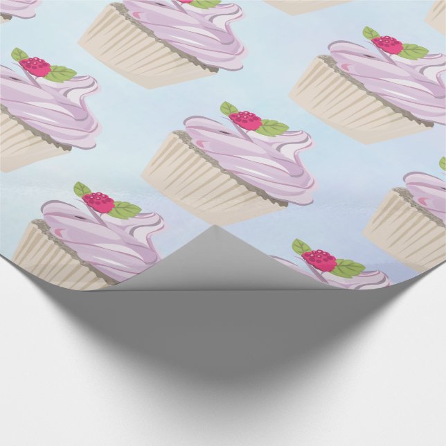 Köstliche rosa Cupcake Berry oben Geschenkpapier (Ecke)
