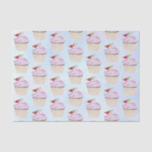 Köstliche rosa Cupcake Berry oben Seidenpapier