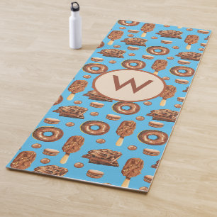 Köstliche Schokolade Eiscreme Donuts Monogramm Yogamatte