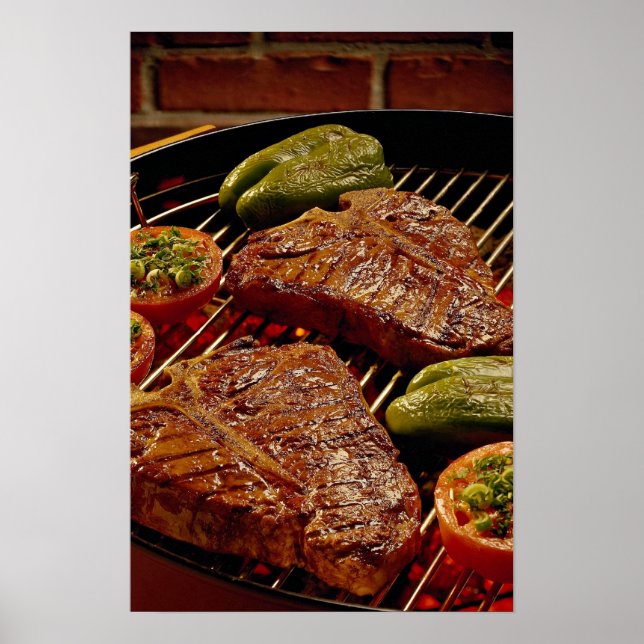 Köstliche T-Bone-Steaks Poster (Vorne)