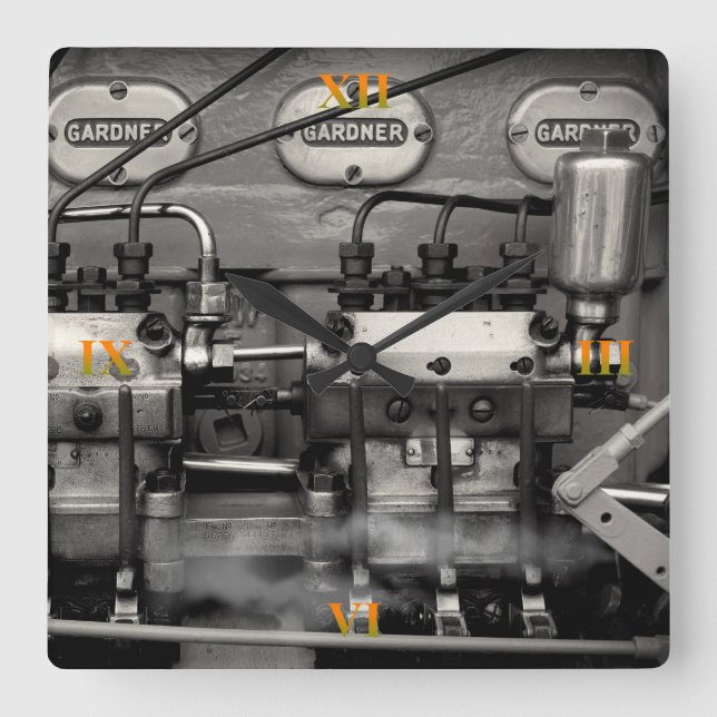 Köstliche Technik Quadratische Wanduhr (Vorderseite)