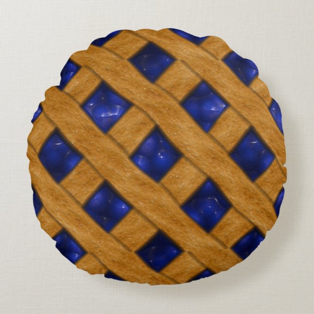 Köstlicher Blueberry Pie Rundes Kissen (Vorderseite)