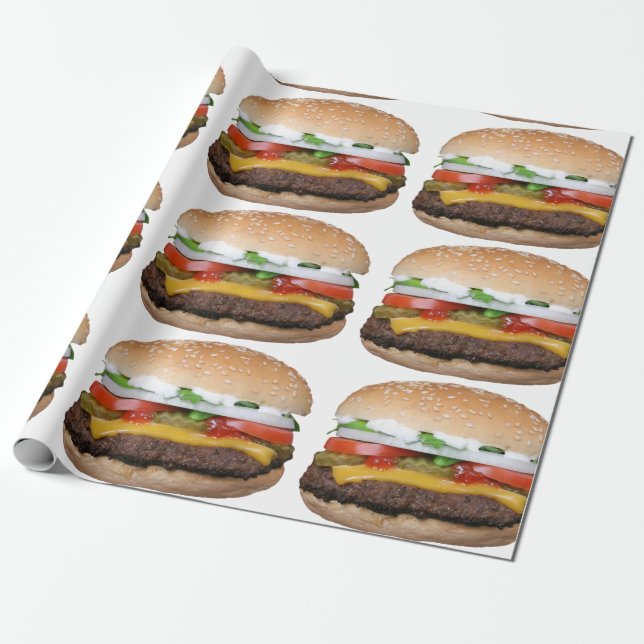 köstlicher Cheeseburger mit Geschenkpapier (Ungerollt)