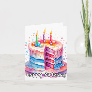 Köstlicher Glückwunsch zum Geburtstag Party Cake Karte