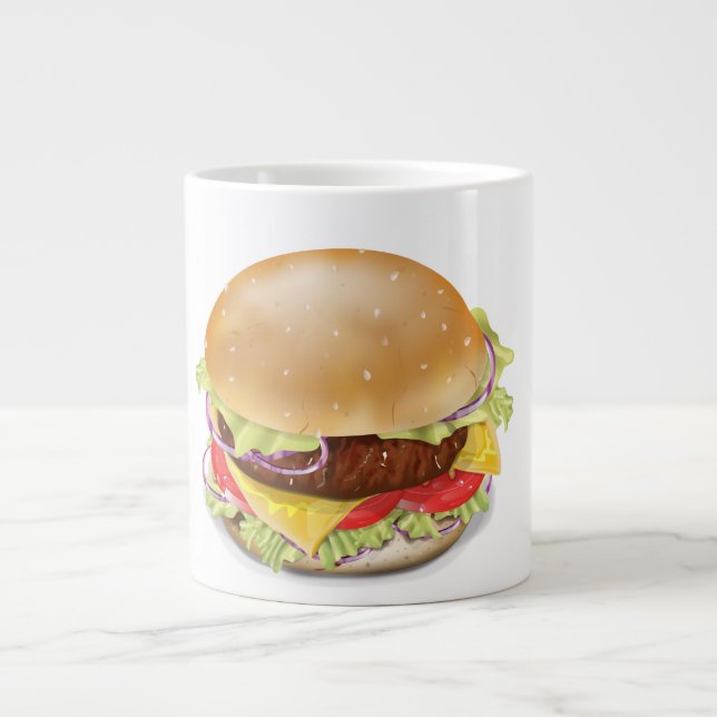 Köstlicher Hamburger oder Käsebrötler. Jumbo-Tasse (Vorderseite)