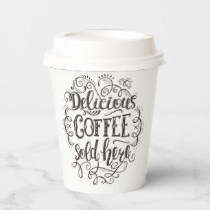 Köstlicher Kaffee hier verkauft Logo hinzufügen Pappbecher