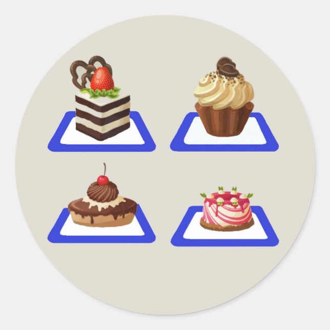 Köstlicher Kuchenständer Runder Aufkleber (Vorderseite)