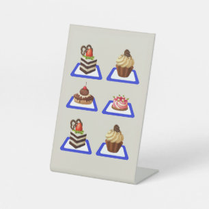 Köstlicher Kuchenständer Sockelschild