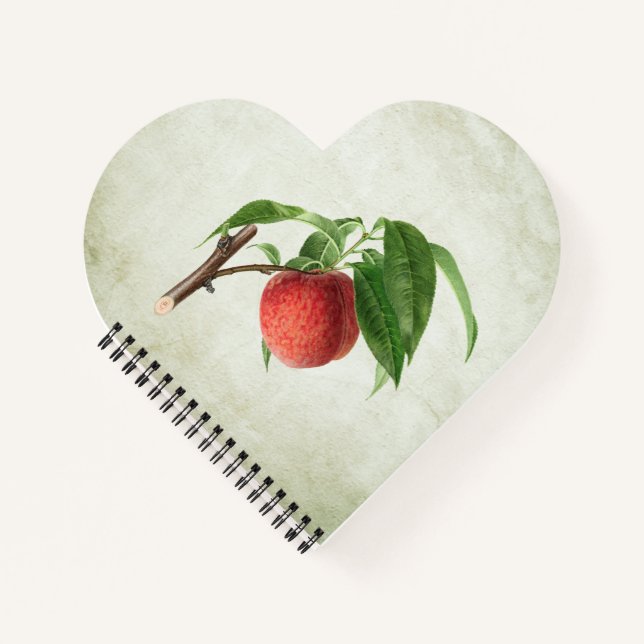 Köstlicher Pfirsich in einer Zweigniederlassung Notizbuch (Vorderseite)