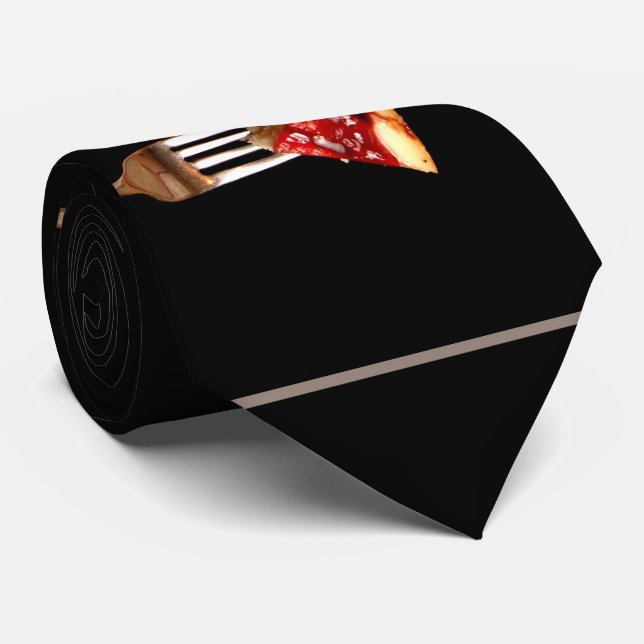 Köstliches Essen auf Gabel Schwarze Krawatte (Gerollt)