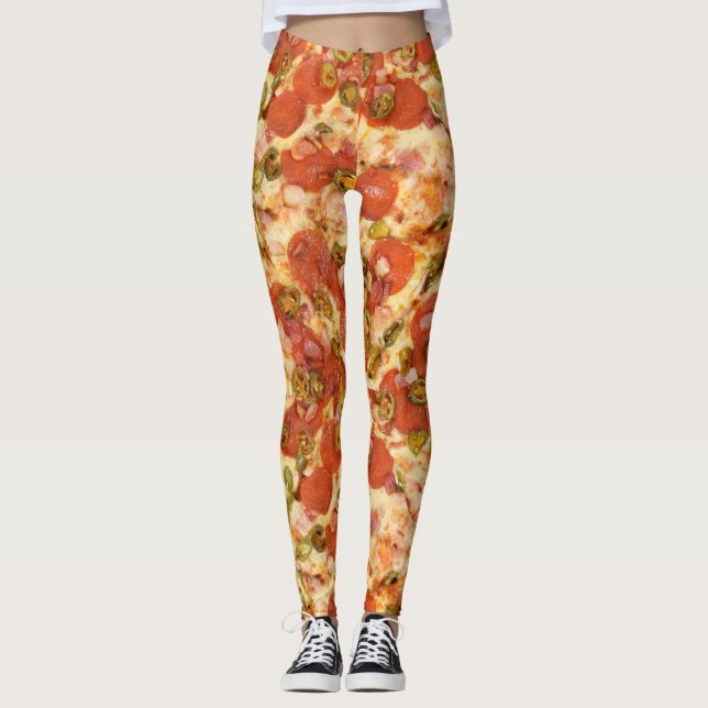 köstliches ganzes Pizzapepperonis Jalapeno-Foto Leggings (Vorderseite)