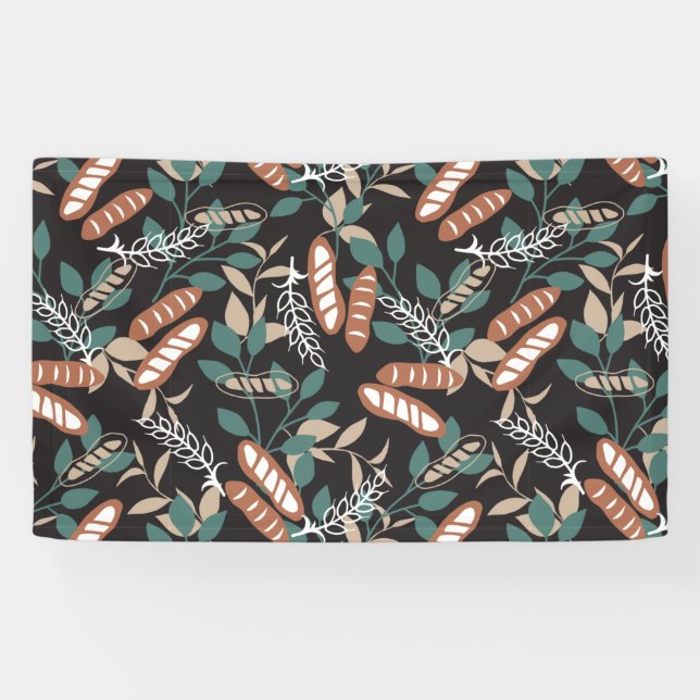 Köstliches, hausgemachtes Baguette-Brotmuster Banner (Horizontal)