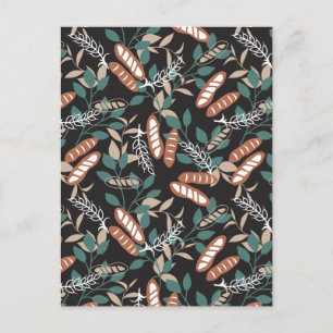 Köstliches, hausgemachtes Baguette-Brotmuster Postkarte