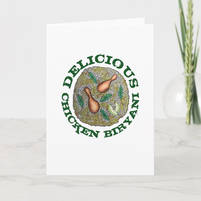 Köstliches Huhn Biryani indische Küche Karte (Vorderseite)