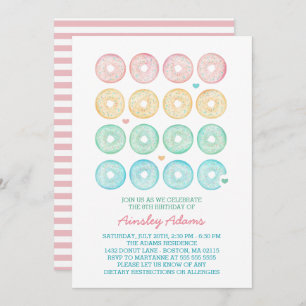 Köstliches Schaumgummiring-Geburtstags-Party Einladung