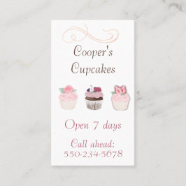 Köstliches Trio Cupcakes Bäckerei Business Card Visitenkarte