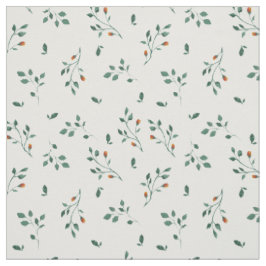 Köstliches weißes grünes Blumenmuster Stoff