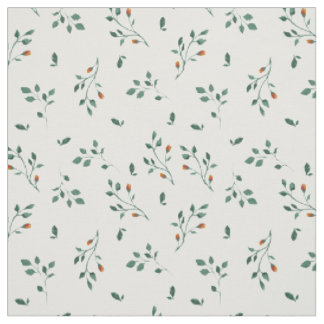 Köstliches weißes grünes Blumenmuster Stoff