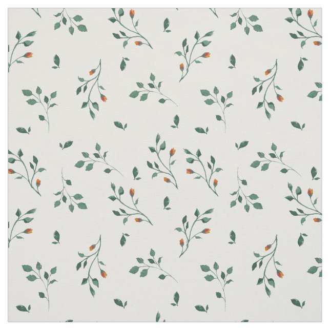 Köstliches weißes grünes Blumenmuster Stoff (Muster)