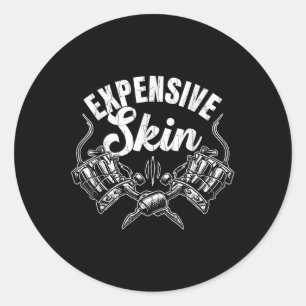 Kostspieliger Skin Funny Tattoo Artist Tattoos Gra Runder Aufkleber