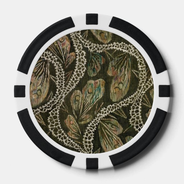 Kostüm (1938) Leaf-Pflanze Abstraktes Muster Pokerchips (Vorderseite)