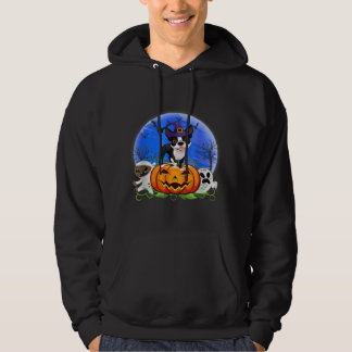 Kostüm Boston Terrier Dog Halloween Mond Girls Hoodie