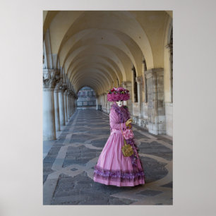 Kostüm für Damen im Karneval, Venedig Poster