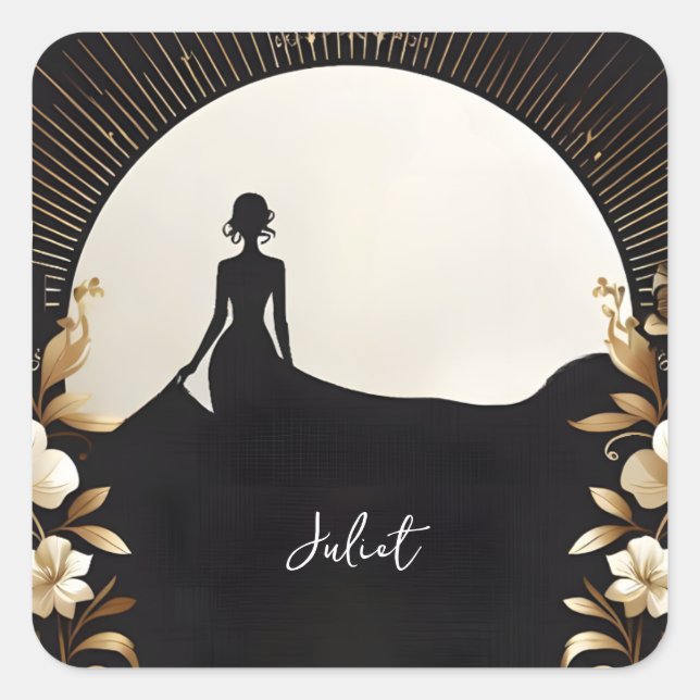 Kostüm Men Tuxedo Fett Schwarze Krawatte Brautpart Quadratischer Aufkleber (Vorderseite)