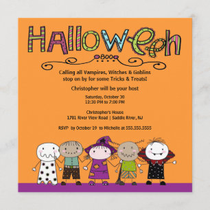 Kostüm-Party-Halloween-Party-Einladung Einladung