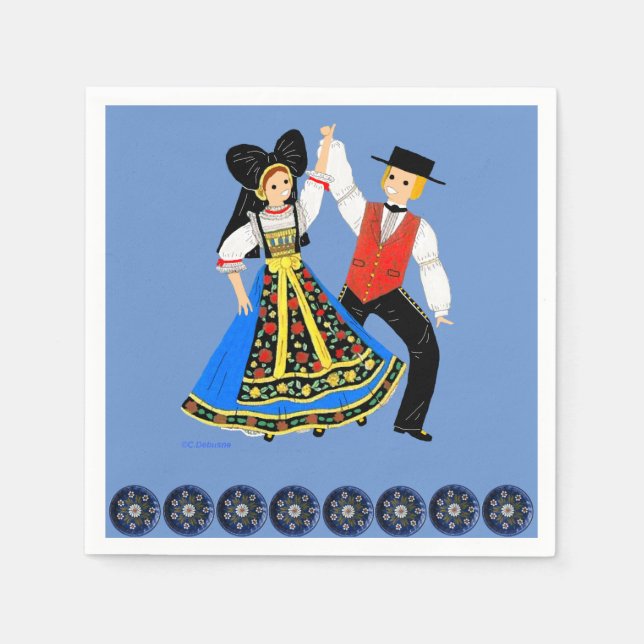 Kostüm Tradinel d'Alsace, Frankreich Serviette (Vorderseite)