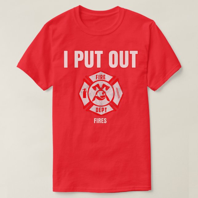 Kostüm Witziger Feuerwehrmann, den ich Feuer ausse T-Shirt (Design vorne)