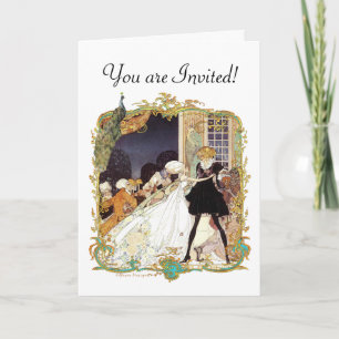Kostüme Ball Vintag Style Art Design Einladung