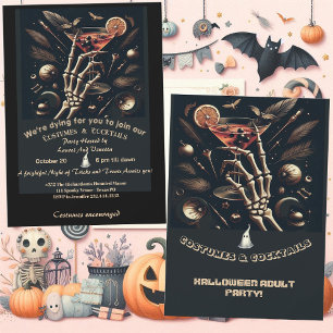 Kostüme Cocktails Skelett Erwachsene Halloween-Par Einladung