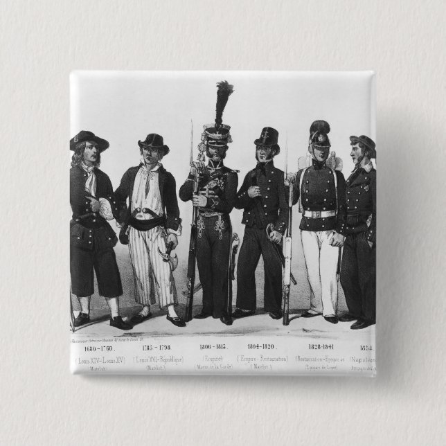 Kostüme der französischen Marinesoldaten von 1680 Button (Vorderseite)