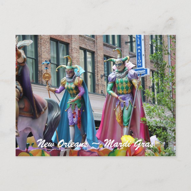 Kostüme Mardi Gras Parade Figures Postkarte (Vorderseite)