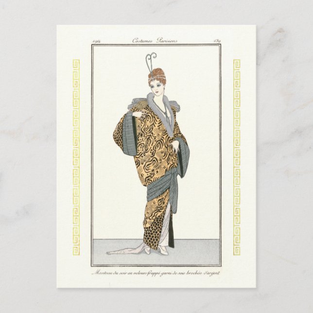 Kostüme Parisiens - Manteau du soir Postcard Postkarte (Vorderseite)