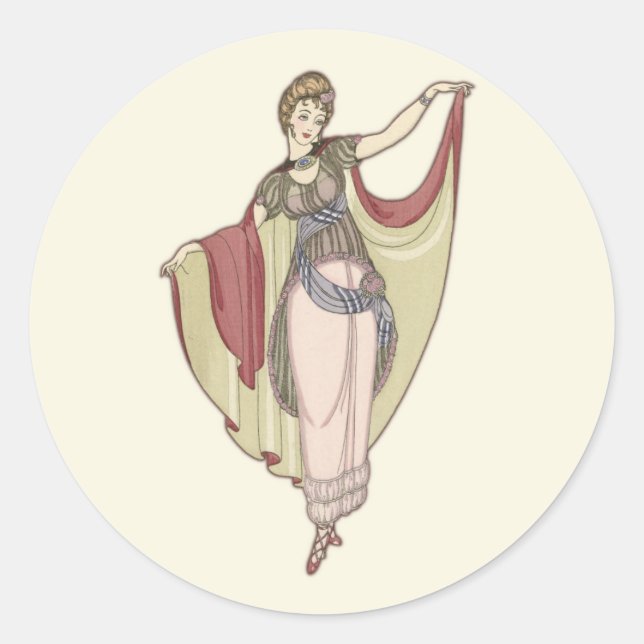 Kostüme Parisiens- Tanzkleid, Mode Runder Aufkleber (Vorderseite)