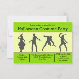 Kostüme Silhouette Grün-3x5 Halloween-Party laden Einladung
